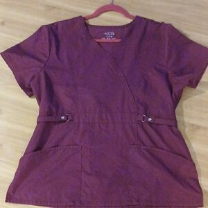 Luxe Women's Deep Burgundy Short Sleeve Blouse